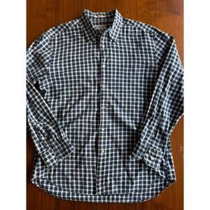 Gant Rugger Men's Blue/White Gingham Indigo Madras Button Down Shirt - Size L